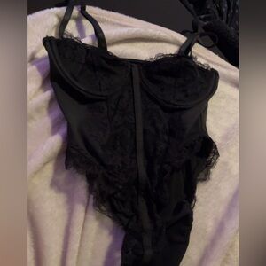 Elegant Black Lace Bodysuit